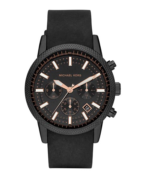 michael kors black face mens watch